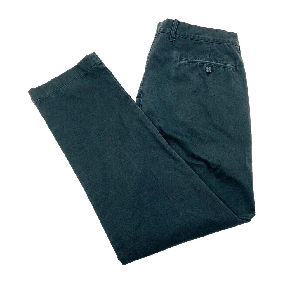 J CREW Sutton Mens 34x32 Dark Gray Soft 100% Cotton Straight Khaki/Chino Pants